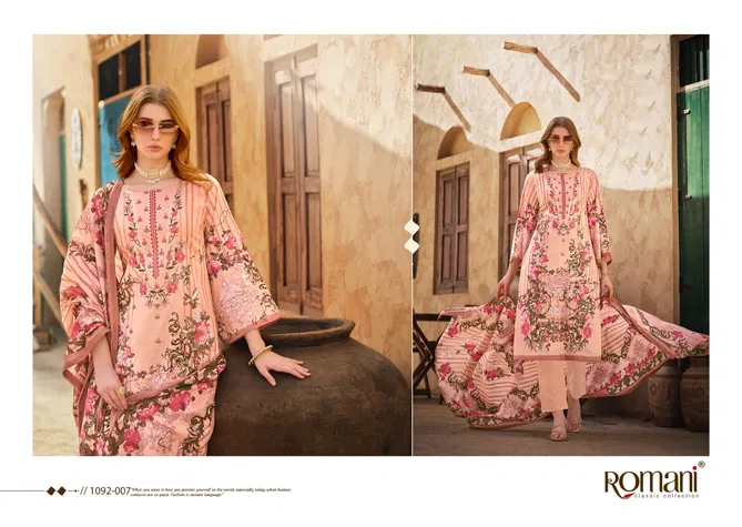 Aarzu Vol 9 By Romani Cotton Printed Embroidery Dress Material Wholesale Online